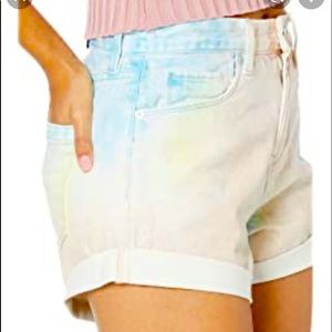 blanknyc spray the reeve tie dye denim shorts. Size 26. New with tag.